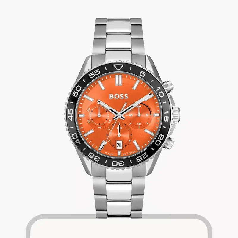 Hugo Boss Runner Chronograph Orange Dial Casual Men's Watch- 1514162